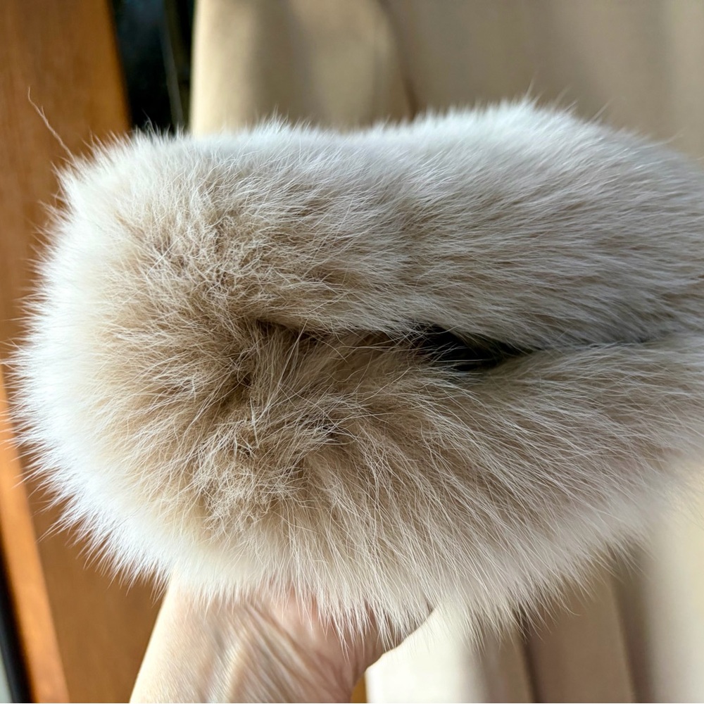 ESTATE SALE:  Shadow Fox Fur Trimmed Coat - Picture 4 of 7